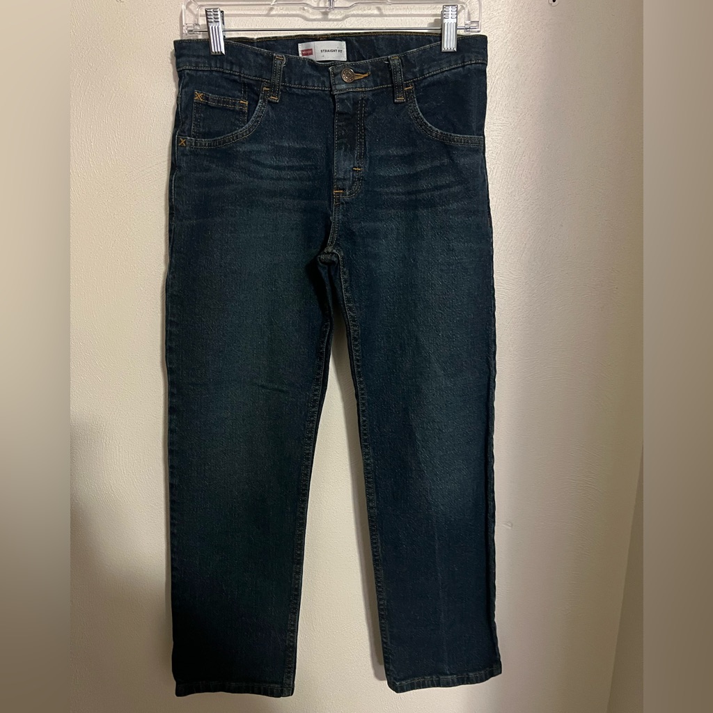 Wrangler Classic Casual Relaxed Fit Bootcut Denim Jeans Dark Wash Boys Size 12h